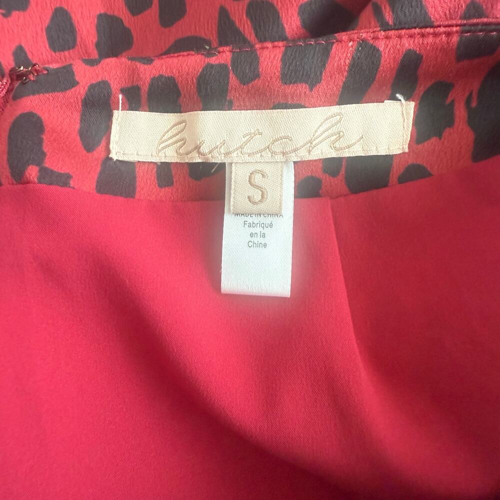Anthropologie Hutch Ruffle Red Leopard Skirt Size Small - Picture 3 of 4